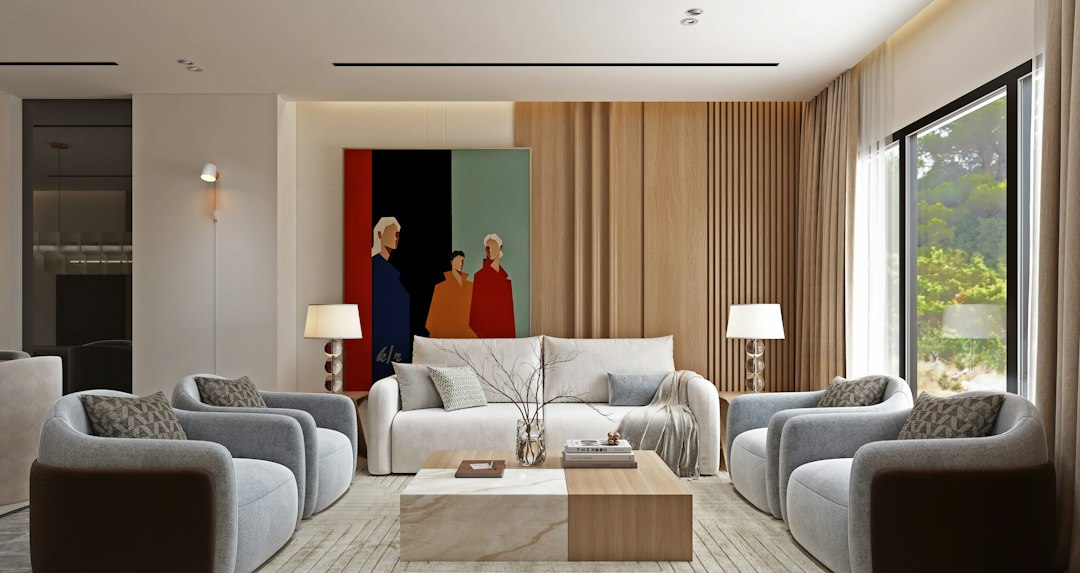 A bright, modern luxury living room with clean lines, representing a high-value Indianapolis home and the goal of a successful sale.